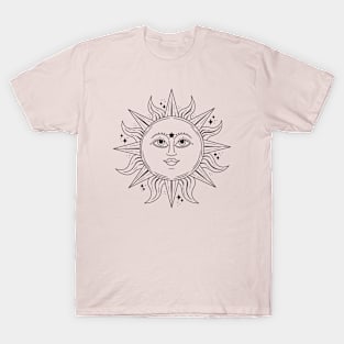 Black line sun art T-Shirt